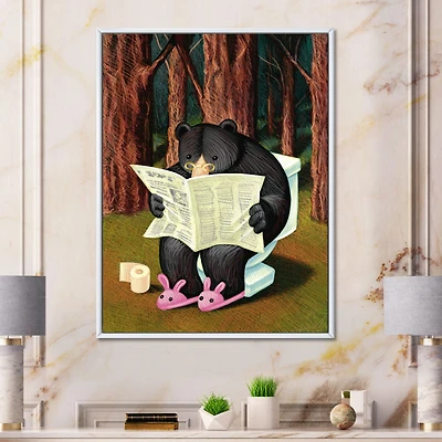 Bear the Woods  Digital Art Canvas Print