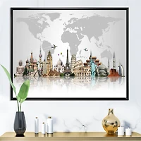 Famous Monuments Across World  Art Canvas Print