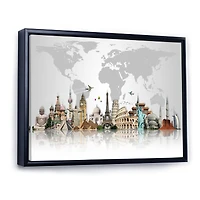 Toile  imprimée « Famous Monuments Across World »