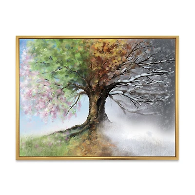 Tree with Four Seasons Canvas Art Print