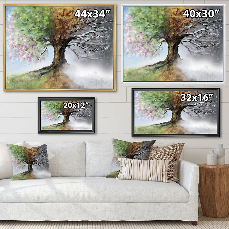 Tree with Four Seasons  Canvas Art Print