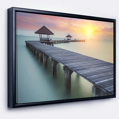 Wooden Sea Bridge and Sunset  Wall Art