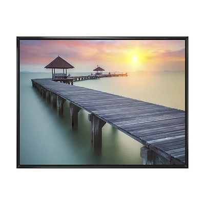 Wooden Sea Bridge and Sunset  Wall Art