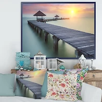 Wooden Sea Bridge and Sunset  Wall Art