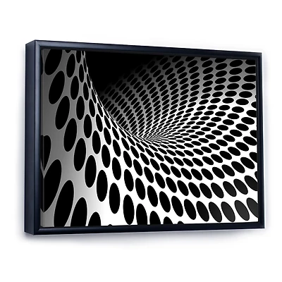 Toile imprimée « Waves and Circles Black White »