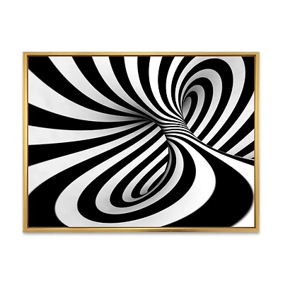 Spiral Black and White Art Canvas Print