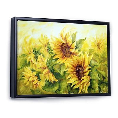 Bright Yellow Sunny SunFlowers Canvas Print