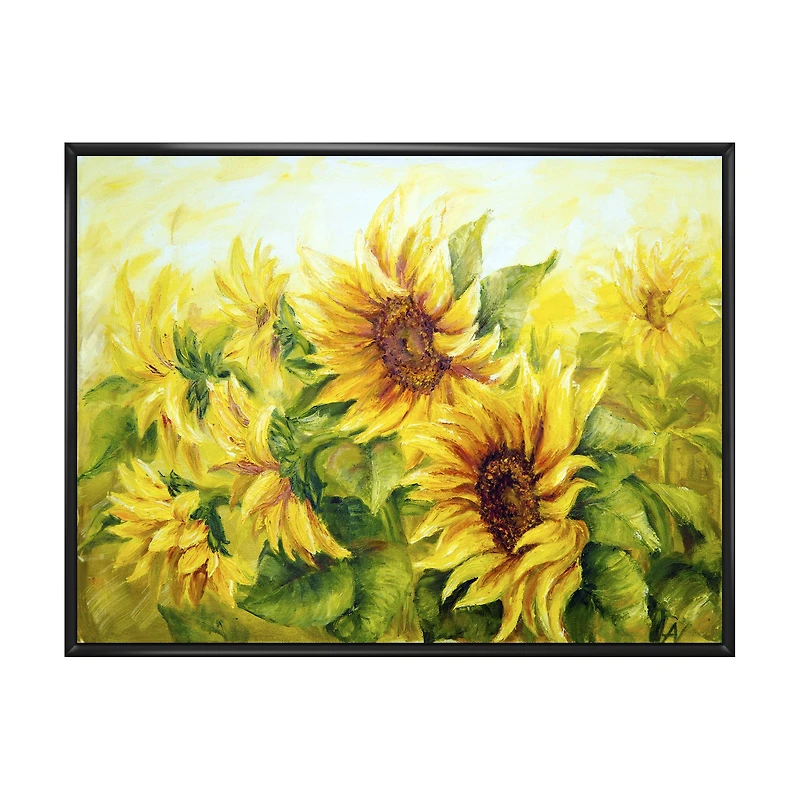 Bright Yellow Sunny SunFlowers Canvas Print