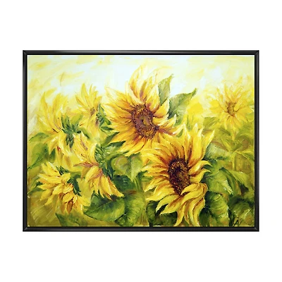 Toile imprimée « Bright Yellow Sunny SunFlowers »