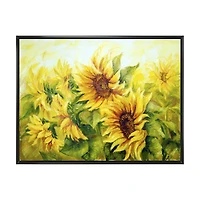 Bright Yellow Sunny SunFlowers Canvas Print