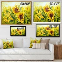 Bright Yellow Sunny SunFlowers Canvas Print