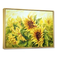 Bright Yellow Sunny SunFlowers Canvas Print