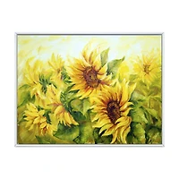 Bright Yellow Sunny SunFlowers Canvas Print
