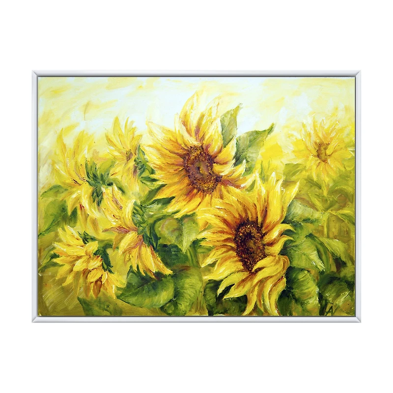 Bright Yellow Sunny SunFlowers Canvas Print