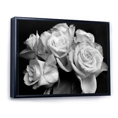 Bunch of Roses Black and White Canvas Art Print