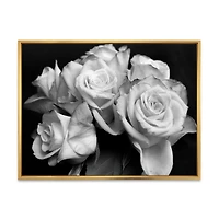 Bunch of Roses Black and White Canvas Art Print