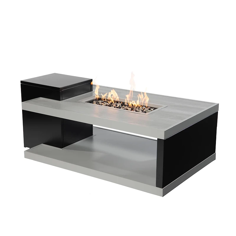 Paramount Dray Rectangular Aluminum Convertible Fire Table