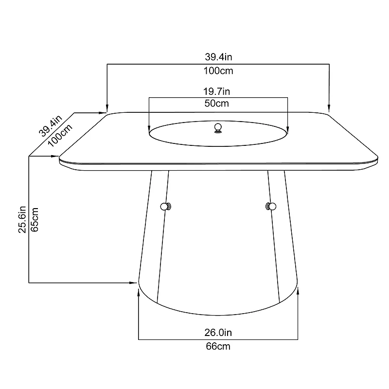Paramount Opus Square Fire Pit Table