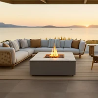 Paramount Danby Table de foyer convertible au propane en marbre reconstitué