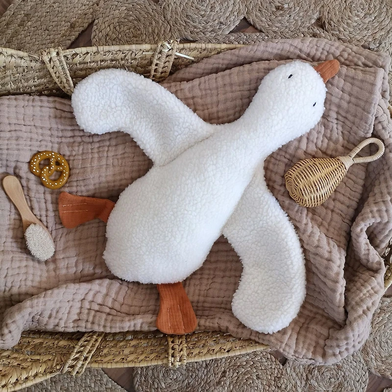 Goose Plush- White & Rust