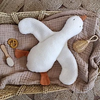 Goose Plush- White & Rust
