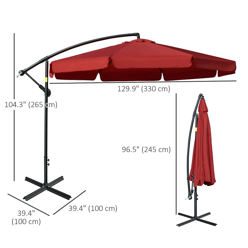 Parasol déporté de patio 11'