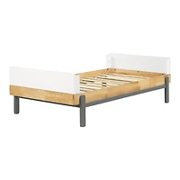 Bebble Twin Complete Bed Natural and Grey by South Shore Furniture