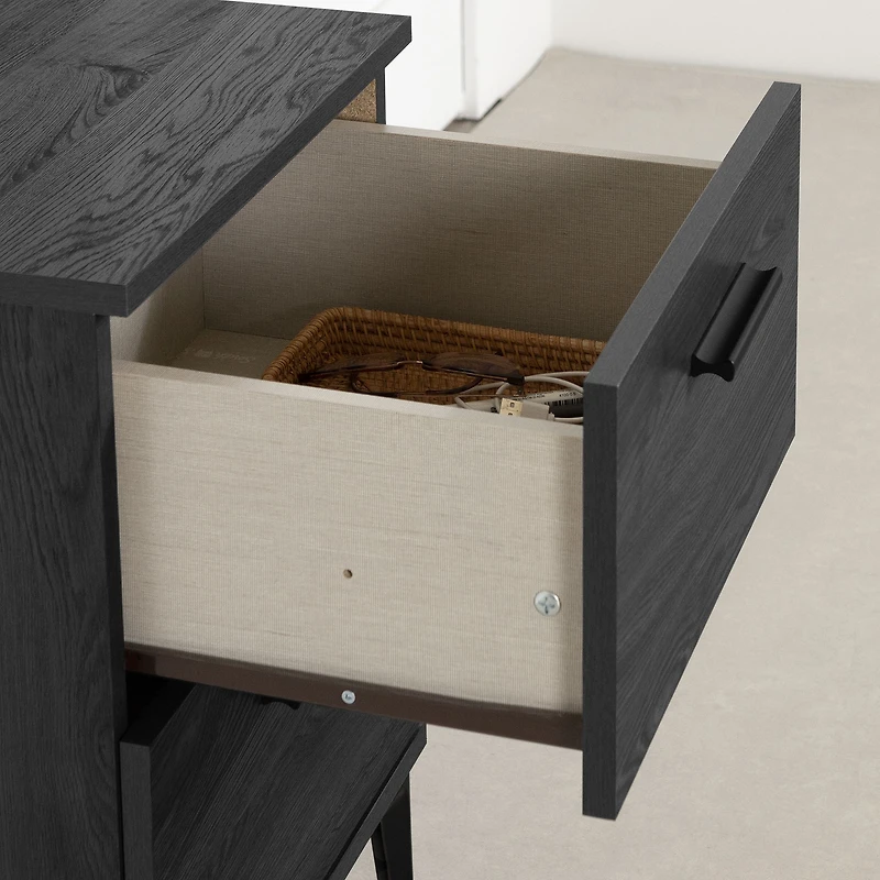 Musano 2-Drawer Nightstand with Metal Legs