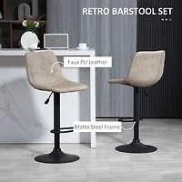 Set of 2 Adjustable Counter Height Bar Stools
