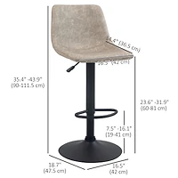 Tabourets de bar réglables hauteur comptoir, ensemble de 2