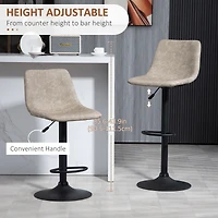 Set of 2 Adjustable Counter Height Bar Stools