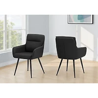 Dining Chair, Set of 2 - Leather-Look, 34"