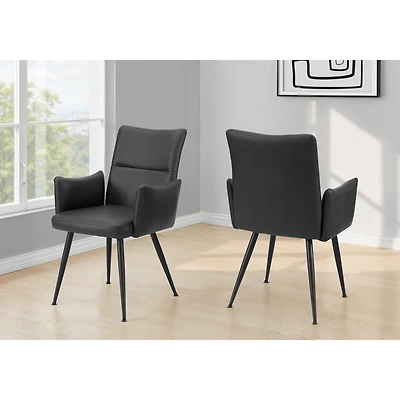 Dining Chair, Set of 2 - Leather-Look, 35"