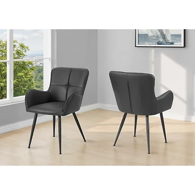 Dining Chair, Set of 2 - Leather-Look, 33"