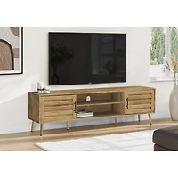 TV Stand - Walnut Wood-Look with 2 Doors, 72"