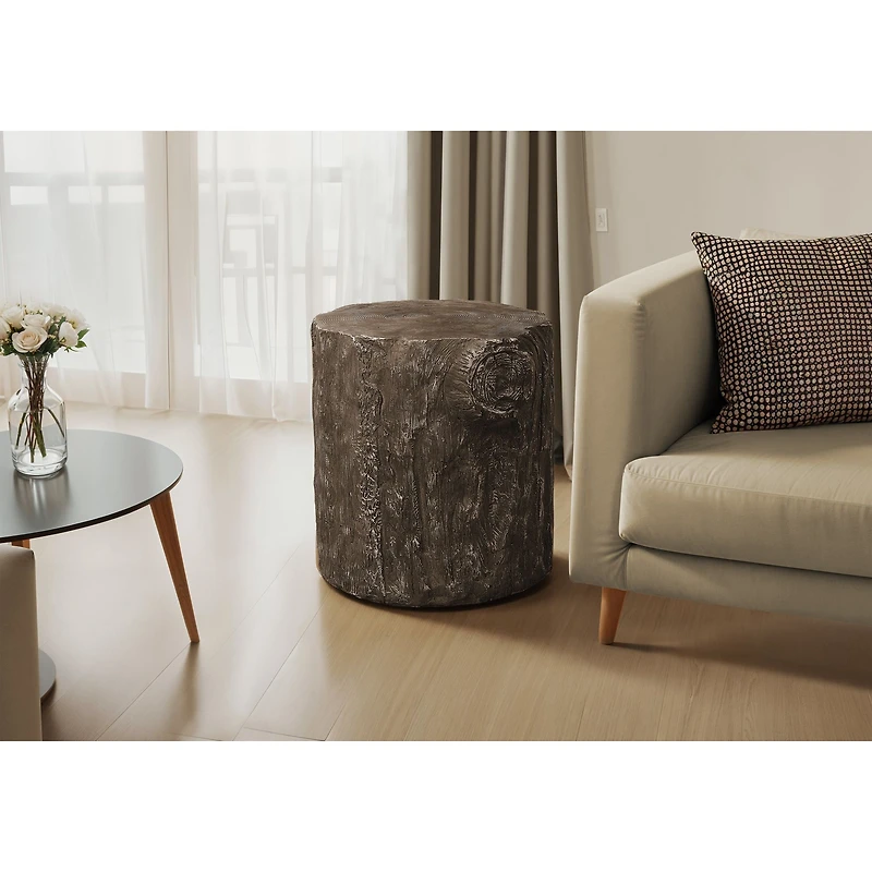 Walnut Drum Indoor/Outdoor Accent Table