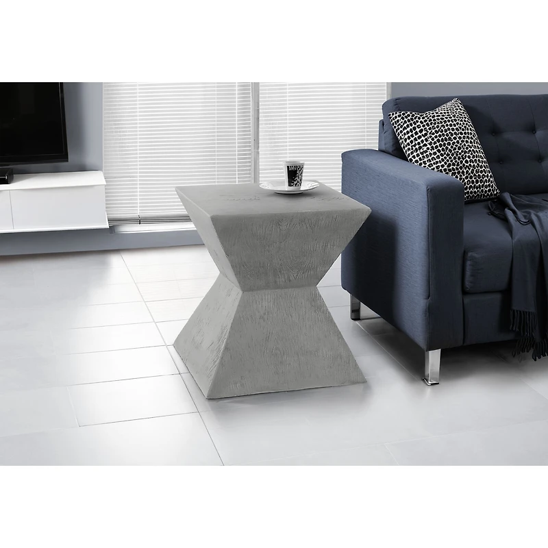 Table d'appoint intérieur/extérieur géométrique - Gris