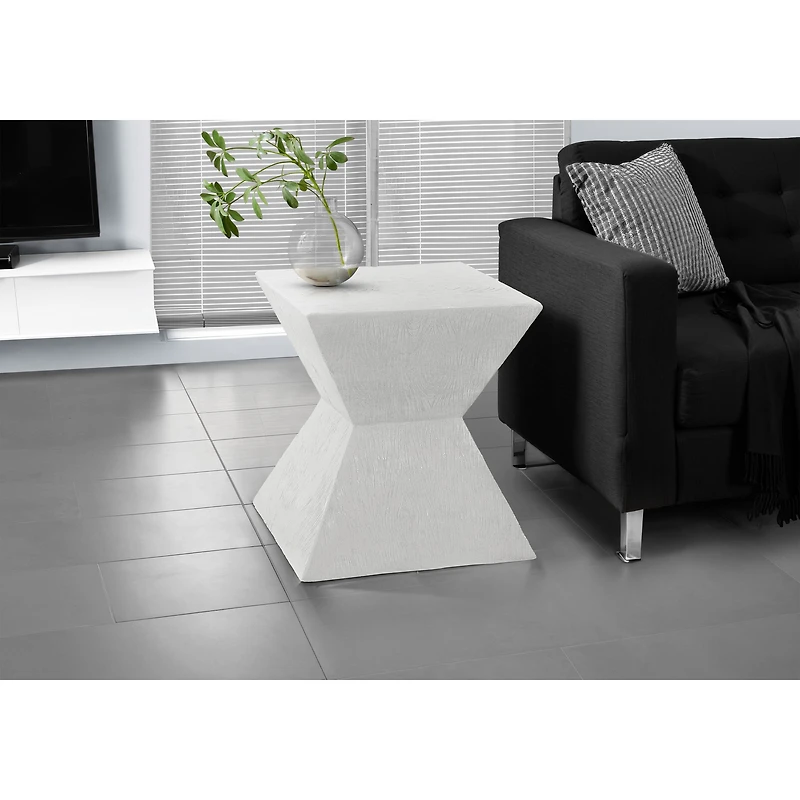 Table d'appoint intérieur/extérieur géométrique - Blanc