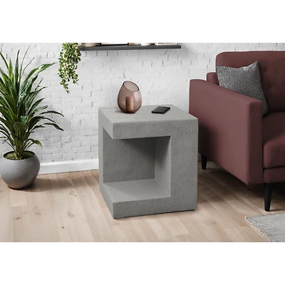 Cube Table d'appoint intérieur/extérieur - Gris