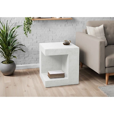 Cube Table d'appoint intérieur/extérieur - Blanc