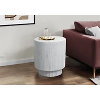 White Round Pedestal Indoor/Outdoor Accent Table