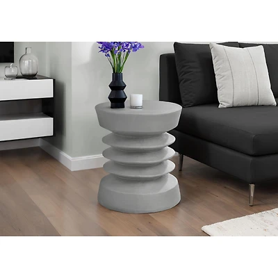 Round Grey Indoor/Outdoor Accent Table