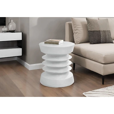 Round White Indoor/Outdoor Accent Table