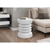 Round White Indoor/Outdoor Accent Table