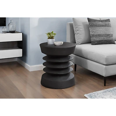 Round Black Indoor/Outdoor Accent Table