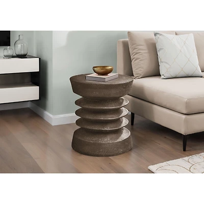 Round Walnut Indoor/Outdoor Accent Table