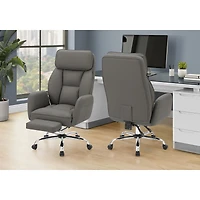 Chaise de bureau exécutive - Similicuir Gris foncé, dossier haut