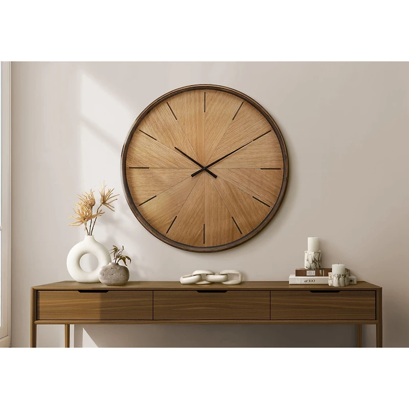 Wall Clock - Brown, 30" Diameter