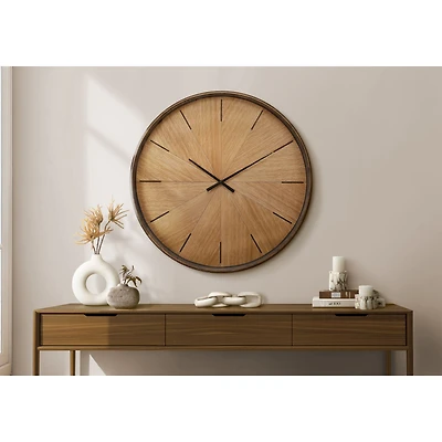 Wall Clock - Brown, 30" Diameter