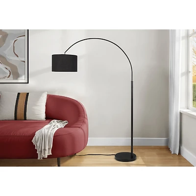 Arc Floor Lamp - Black Metal with Black Shade, 81"